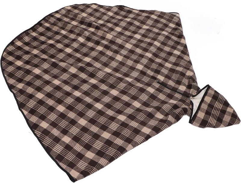 woobles Wheelchair Hooded Shawl Thicken Double Layer Fabric Keep Warm Half Blanket for Winter Use - Image 4